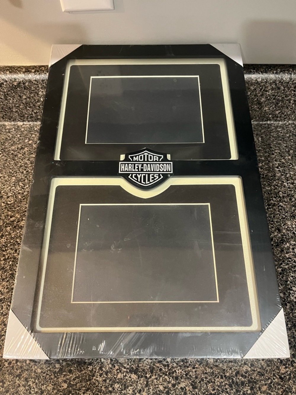 Harley-Davidson Black and Cream Double Photo Frame with Logo